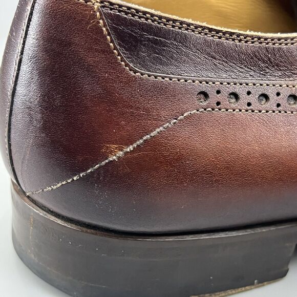 Magnanni Manolo Medallion Shoes Men\'s Size 9 M Cognac Brown Leather Dress Oxford main image 7